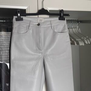 NEW Grey White Faux Leather Pants